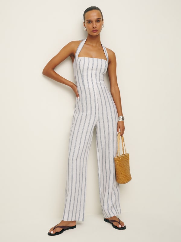 Malika Linen Jumpsuit - Harbor Stripe